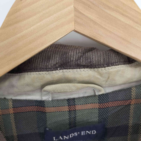 ランズエンド LANDS END 90-00S 裏地 チェック 襟 コーデュロイ ハンティング カバーオール ジャケット メンズ import:XL
